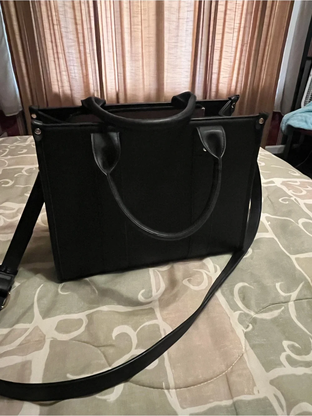 Lovevook Women’s Black Satchel Top Handle Zip, Detachable Strap, Pockets